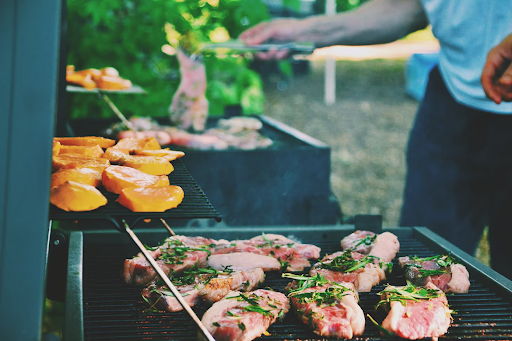 meat on BBQ grill